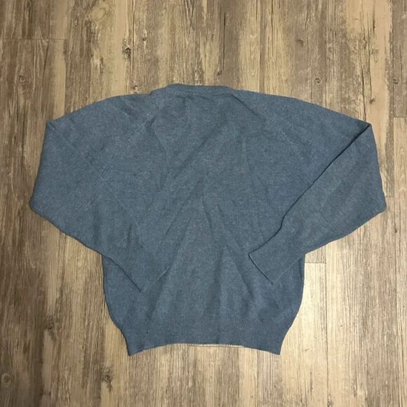 Vintage Pendleton 100% Lambswool Elbow Patch V Neck Sweater Size Medium - Picture 5 of 6